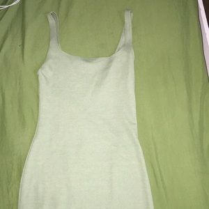 Green body con dress